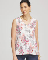 Floral Sleeveless V-Neck Tank ALABASTER - Chico's online