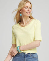 Slub Elbow-Sleeve Tee BRIGHT YELLOW - Chico's outlet