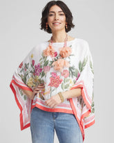 Wildflower Crepe Boatneck Poncho ALABASTER - Chico's for sale