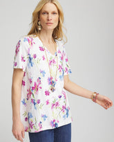 Wildflower Slub V-Neck Tee ALABASTER - Chico's near me