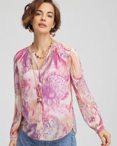 Georgette Pintuck Blouse PURPLE CLOVER - Chico's online