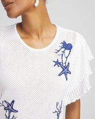 Ocean Motif Pullover Sweater BLUE CASA - Chico's US