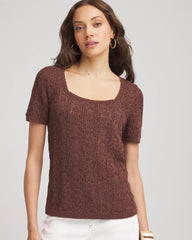 Pointelle Square-Neck Pullover Sweater CACAO - Chico's near me