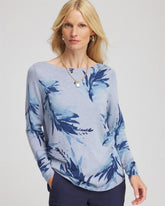 Ella Painterly Bateau Pullover Sweater PASSPORT BLUE - Chico's for sale