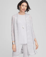 Travelers™ Zebra-Motif Metallic Cardigan DOVE GRAY - Chico's discount