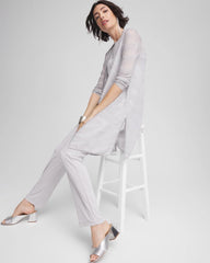 Travelers™ Zebra-Motif Metallic Cardigan DOVE GRAY - Chico's discount