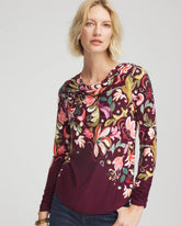 Touch of Cool™ Paisley Cowl Neck Tee DEEP CHIANTI - Chico's outlet