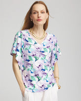 Touch of Cool™ Lily Handkerchief-Sleeve V-Neck Tee GENTLE LAVENDER - Chico's sale