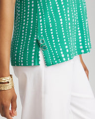 Polka-Dot Sleeveless V-Neck Tank EDEN GREEN - Chico's online