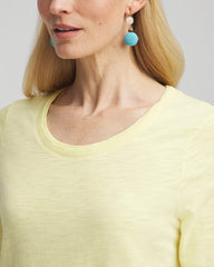 Slub Elbow-Sleeve Tee BRIGHT YELLOW - Chico's sale