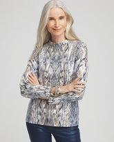 Sequin Reptile Funnel Neck tee CLASSIC NAVY - Chico's discount