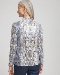 Sequin Reptile Funnel Neck tee CLASSIC NAVY - Chico's discount