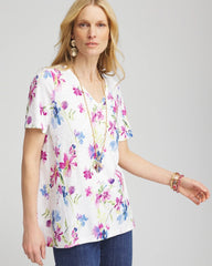 Wildflower Slub V-Neck Tee ALABASTER - Chico's sale