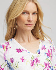 Wildflower Slub V-Neck Tee ALABASTER - Chico's sale