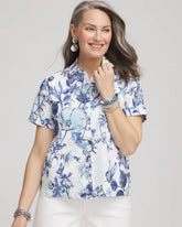 Butterfly Voile Short Sleeve Shirt LUSH IRIS - Chico's sale