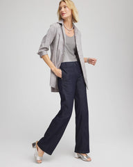 No Iron™ Lace Jacquard Stretch Tunic MOON SHADE GRAY - Chico's sale