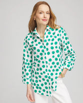 No Iron™ Polka-Dot Sateen Shirt EDEN GREEN - Chico's sale