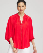Braided Batwing Blouse RED GLOW - Chico's US