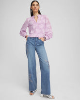 Textured Jacquard V-Neck Blouse CHARMED VIOLET - Chico's sale