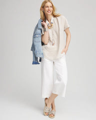 No Stain Pull-On Wide Capri Jeans ALABASTER - Chico's near me