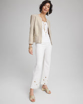Pull-On Embellished Straight-Leg Cropped Jeans ALABASTER - Chico's US