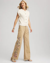 Embroidered High-Rise Wide-Leg Jeans CAFE AROMA - Chico's online