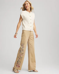 Embroidered High-Rise Wide-Leg Jeans CAFE AROMA - Chico's online