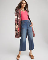 Pull-On Cropped Wide-Leg Frayed Jeans PERSIMMON INDIGO - Chico's online