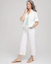 Pintuck High-Cuff Cropped Jeans ALABASTER - Chico's for sale