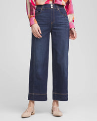 Pull-On Wide-Leg Cropped Jeans BRIDGE STREET INDIGO - Chico's sale