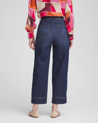 Pull-On Wide-Leg Cropped Jeans BRIDGE STREET INDIGO - Chico's sale
