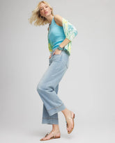 Pull-On Wide-Leg Cropped Jeans KIMANA INDIGO - Chico's online