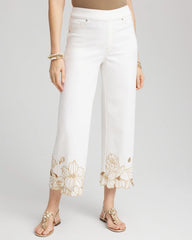 Pull-On Embellished Cropped Jeans ALABASTER - Chico's outlet