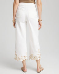 Pull-On Embellished Cropped Jeans ALABASTER - Chico's outlet