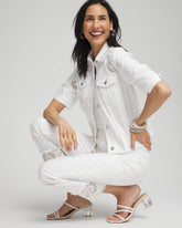 No Stain Embellished Pull-on Cropped Jeans ALABASTER - Chico's sale