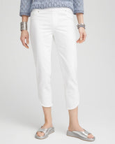 No Stain Pull-On Dolphin-Hem Capri Jeans ALABASTER - Chico's online