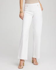 Petite Seeded Pull-On Wide-Leg Jeans NATURAL SEEDED - Chico's US