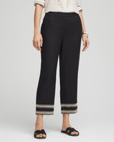 Linen Elastic Waist Cropped Pants BLACK - Chico's US