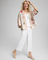 Ribbed Waist Linen Blend Straight-Leg Cropped Pants ALABASTER - Chico's near me