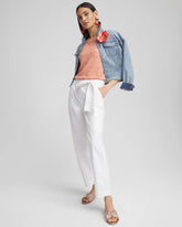 Poplin Pull-On Tapered-Leg Cropped Pants ALABASTER - Chico's sale