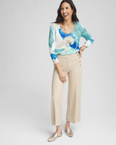Button Knit Twill Cropped Pants WILD TRUFFLE - Chico's discount