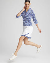 UPF Neema Printed Hem Skort RICH COBALT - Chico's for sale