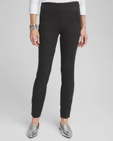 Juliet Trim Detail Ponte Ankle Pants GRAPHITE HEATHER GRAY - Chico's US