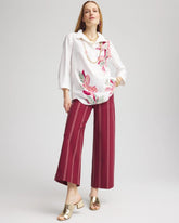 Brigitte™ Striped Slub Wide-Leg Cropped Pants BLACKCURRANT - Chico's outlet