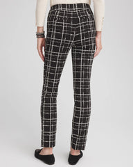 Brigitte Plaid Slim Ankle Pants BLACK - Chico's US