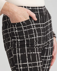 Brigitte Plaid Slim Ankle Pants BLACK - Chico's US
