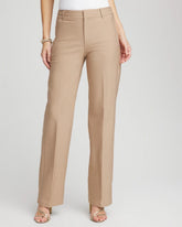 Petite Cotton Straight-Leg Trousers CATTAIL BROWN - Chico's for sale