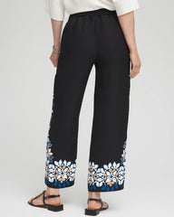 Placed Floral Print Soft Cropped Pants BLACK - Chico's online
