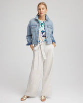 Hollywood Waist Belted Linen Pants DOVE GRAY - Chico's for sale