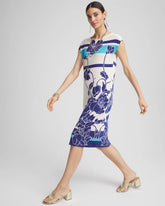 Travelers™ Wildflower Cap-Sleeved Column Dress BLUE CASA - Chico's near me
